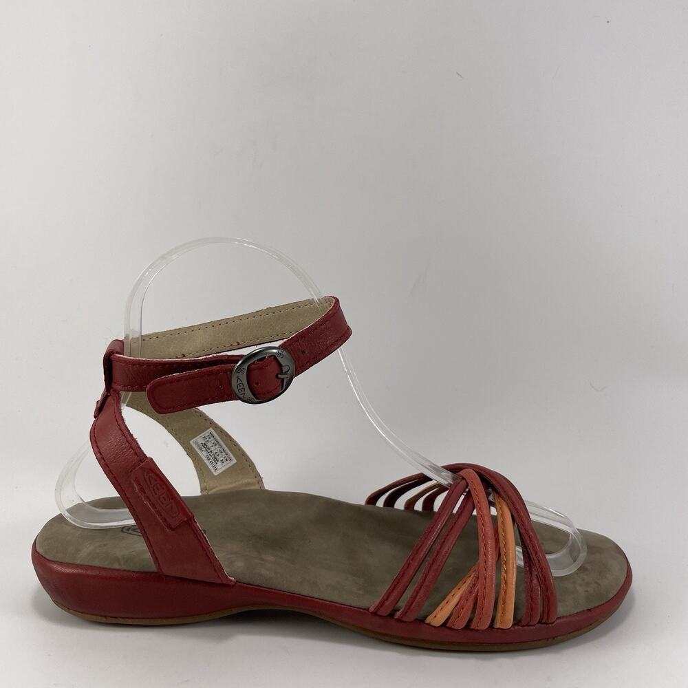 Keen Emerald City Ankle II Sandal Womens Size 7 Red Leather Ankle Strap